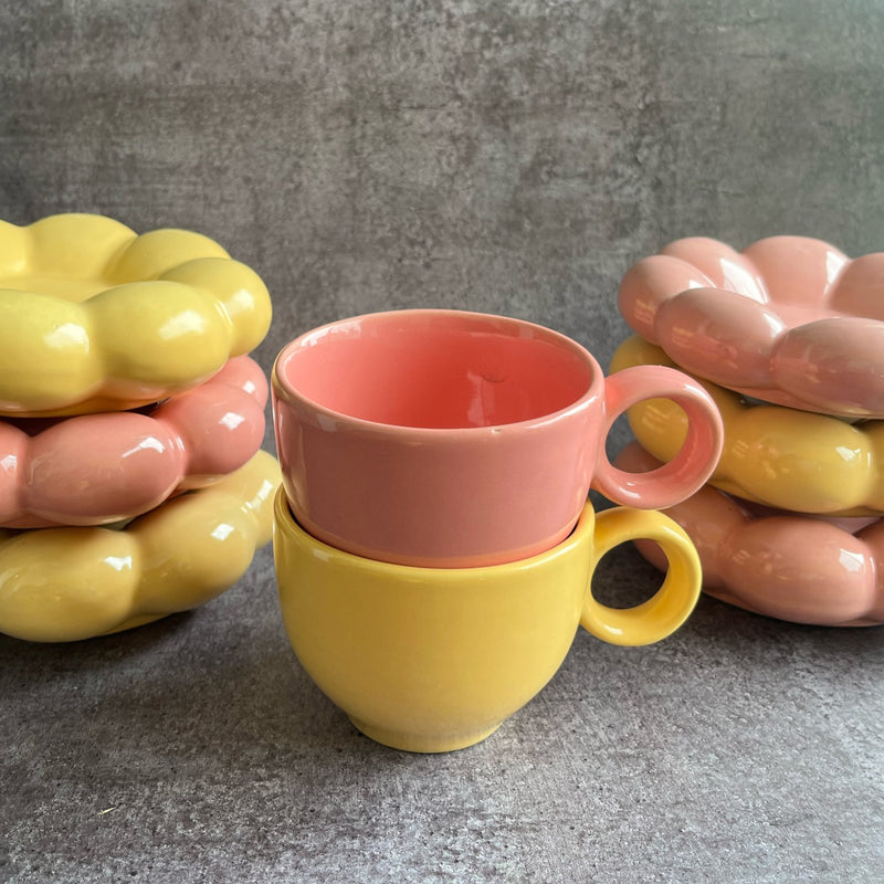 Bubble Mug & Saucer - Pink