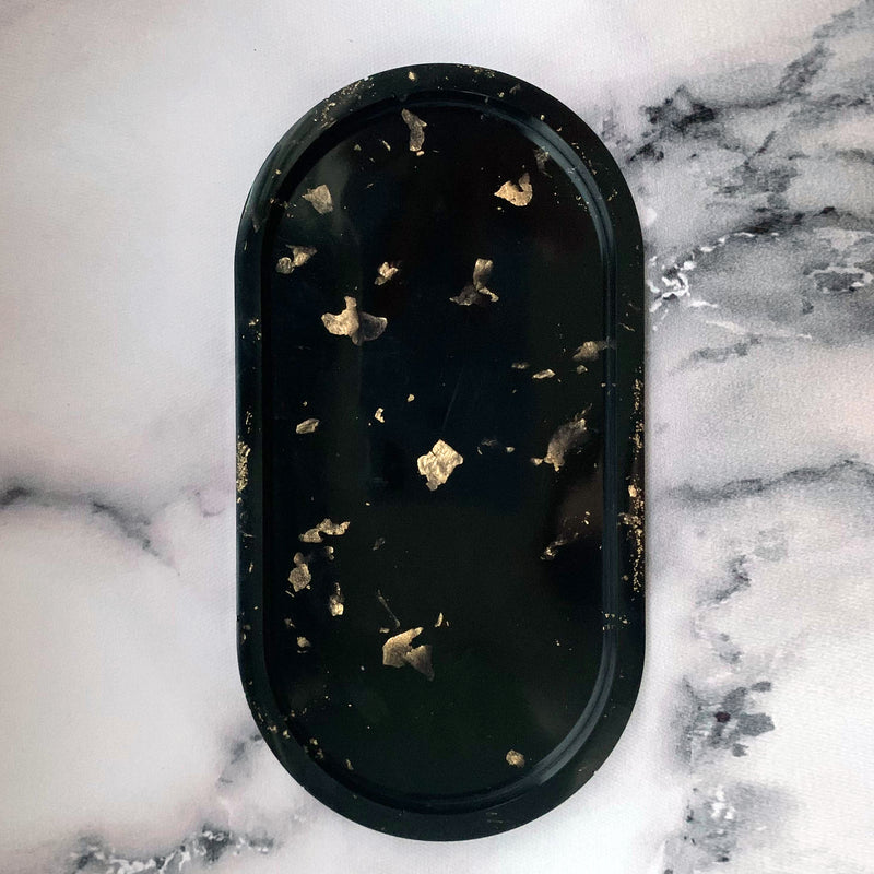 Charcoal Gold Resin Tray