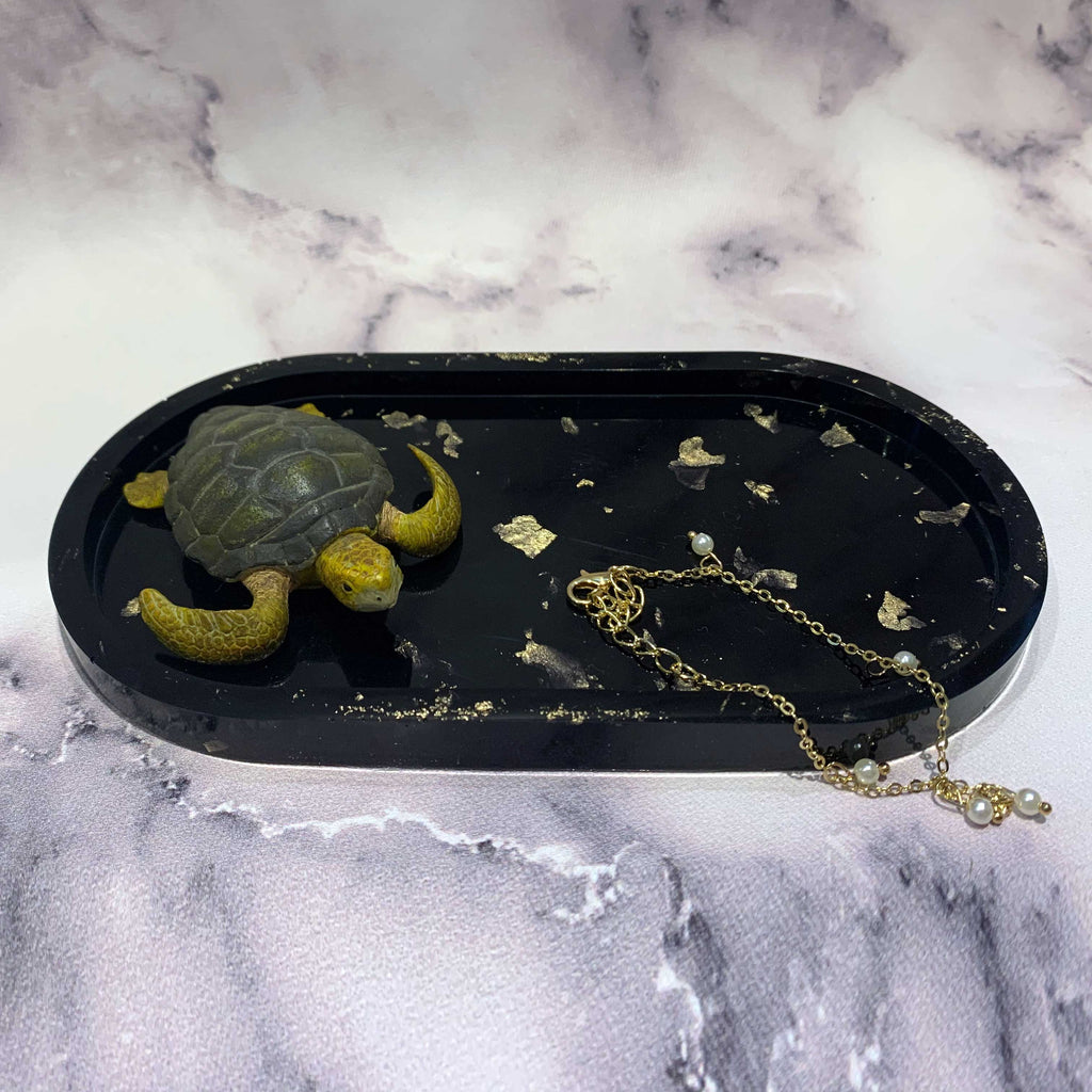 Charcoal Gold Resin Tray