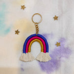 Macrame Mini Rainbow Keychain - Blue Bubble