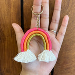 Macrame Mini Rainbow Keychain - Orange Crush